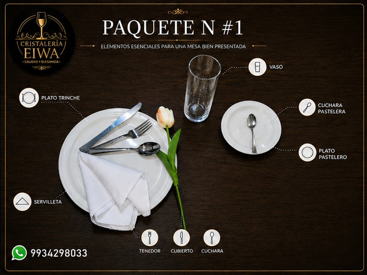 Paquete N°1: todo lo del Básico más plato pastelero y cuchara pastelera