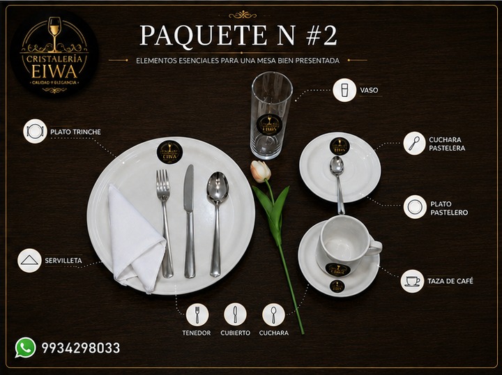 Paquete N°2: todo lo del N°1 más taza de café con plato